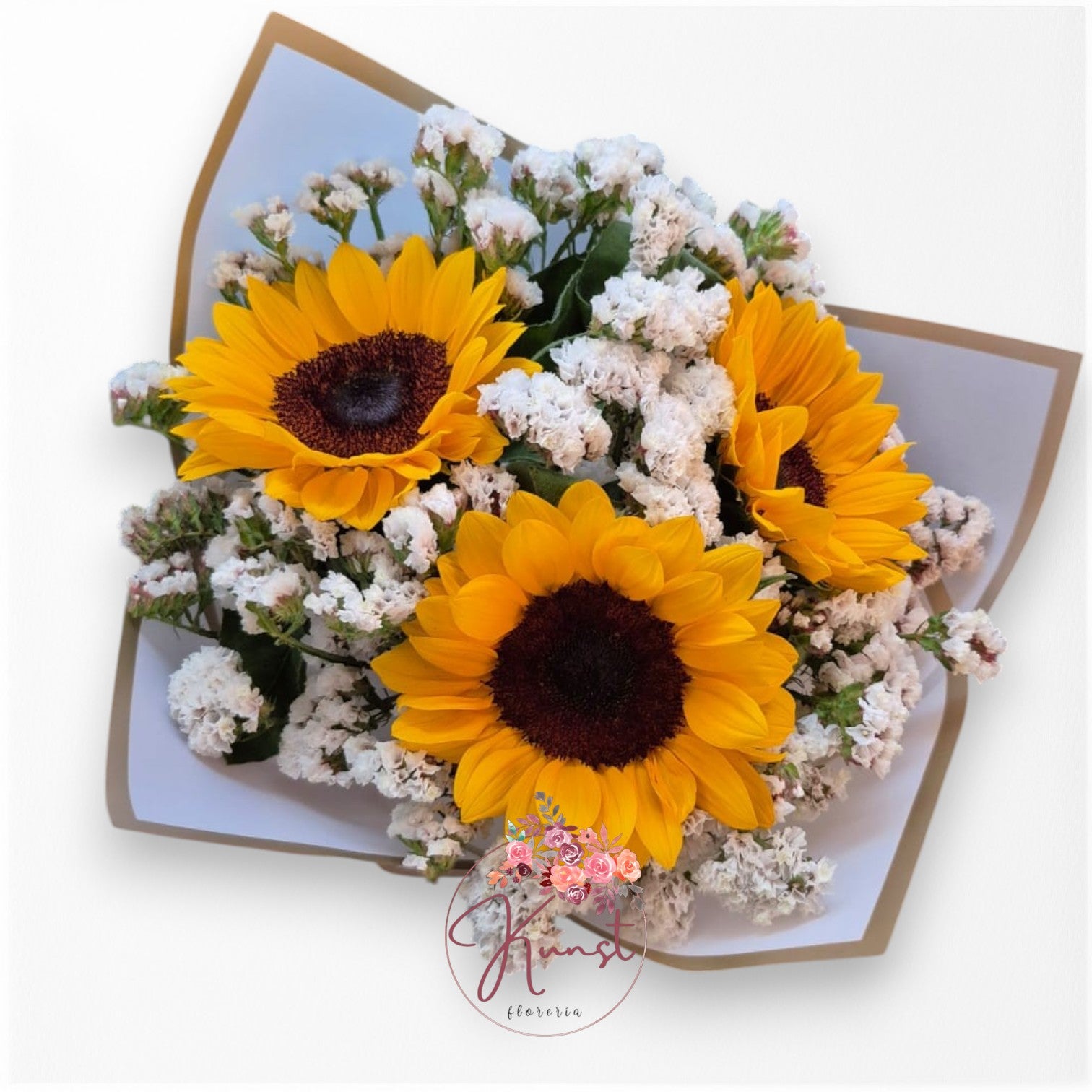 Ramo de 3 Girasoles con Statice